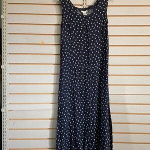 Christopher & Banks Navy‎ Floral Sleeveless Maxi Dress Size 10 Button Front